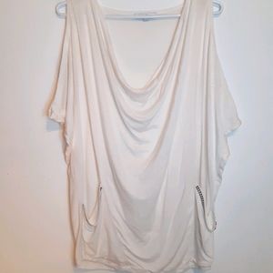 Costa Blanca Droop Neck Sleeveless Top with Pocket